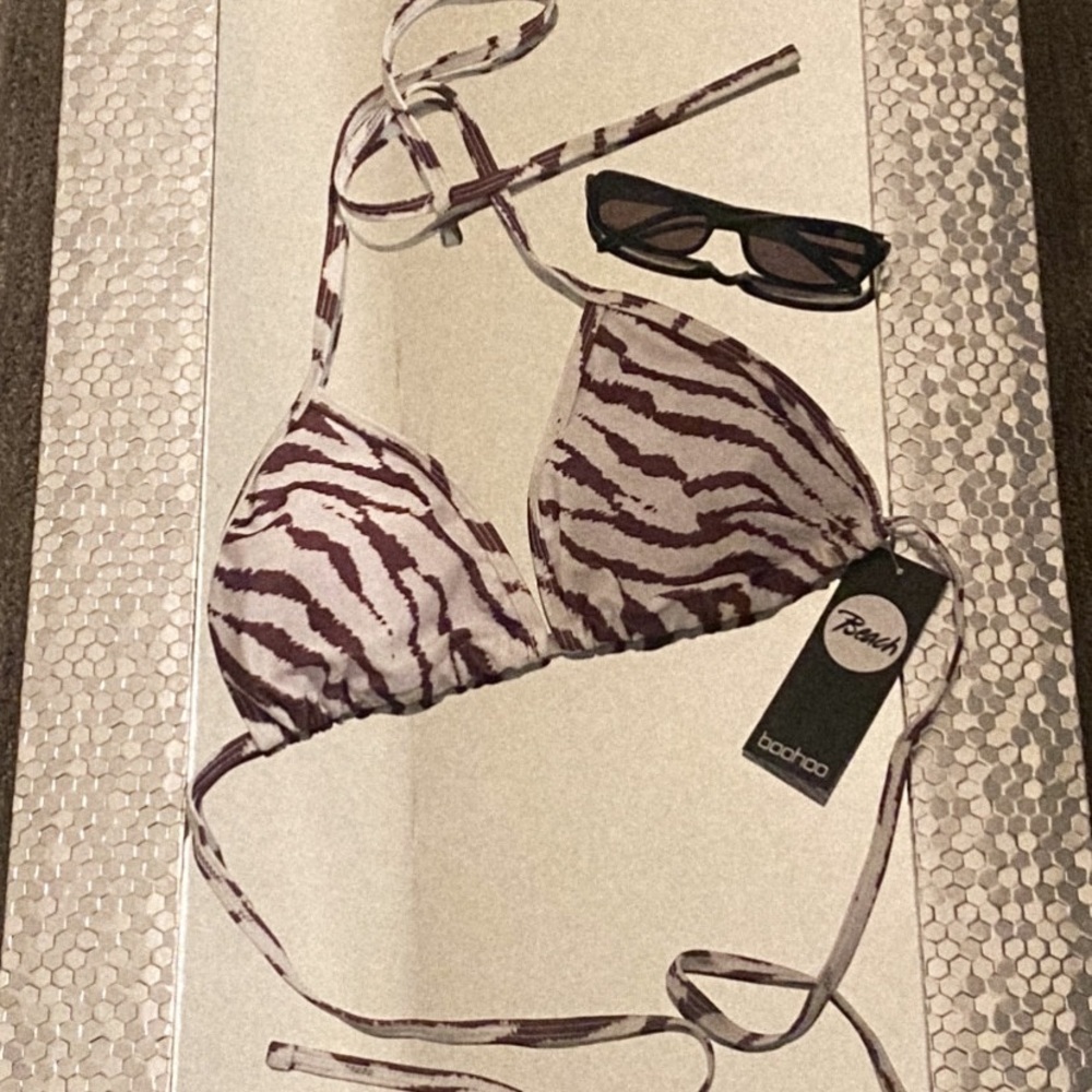 BooHoo Animal Print Bikini Top